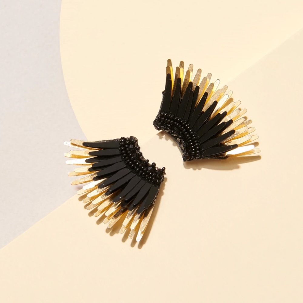 Mignonne Gavigan Mini Madeline Black/Gold earrings